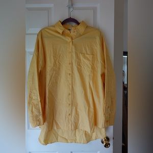 NWT Topshop yellow button down in small oversize